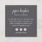 Pink Meadow | Chic Floral Quadratische Visitenkarte (Rückseite)