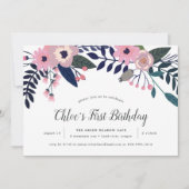Pink Meadow | Einladung zur Blumengeburt (Vorderseite)