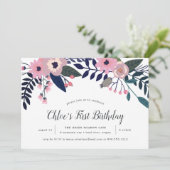 Pink Meadow | Einladung zur Blumengeburt (Stehend Vorderseite)