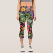 Pink Meadow Floral Capri Leggings (Vorderseite)