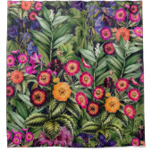 Pink Meadow Floral Duschvorhang (Vorderseite)