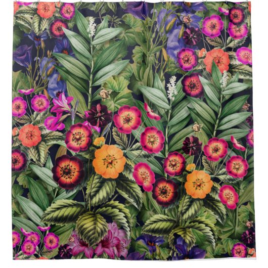 Pink Meadow Floral Duschvorhang (Vorderseite)