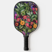 Pink Meadow Floral Pickleball Schläger (Vorderseite)
