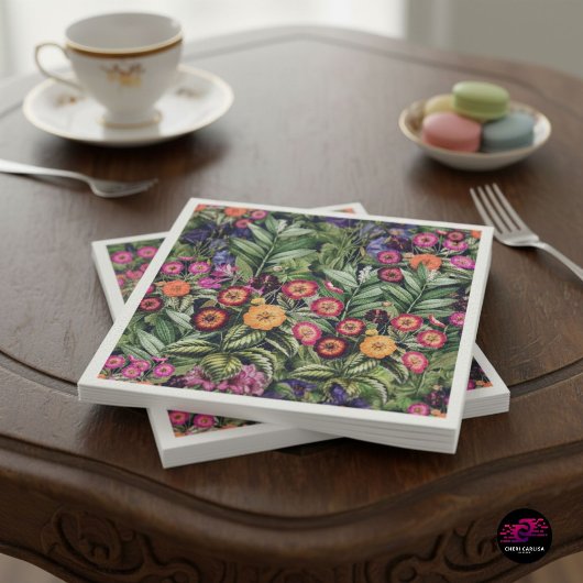 Pink Meadow Floral Serviette