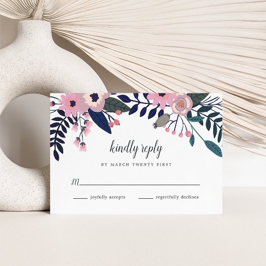 Pink Meadow | florale RSVP-Karte RSVP Karte