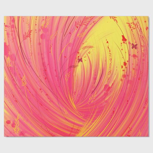 Pink Meadow Geschenkpapier (Flach)