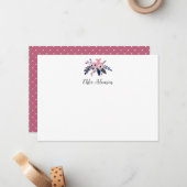 Pink Meadow Personalisiert Stationer-Flachkarte Mitteilungskarte (Vorderseite/Rückseite Beispiel)