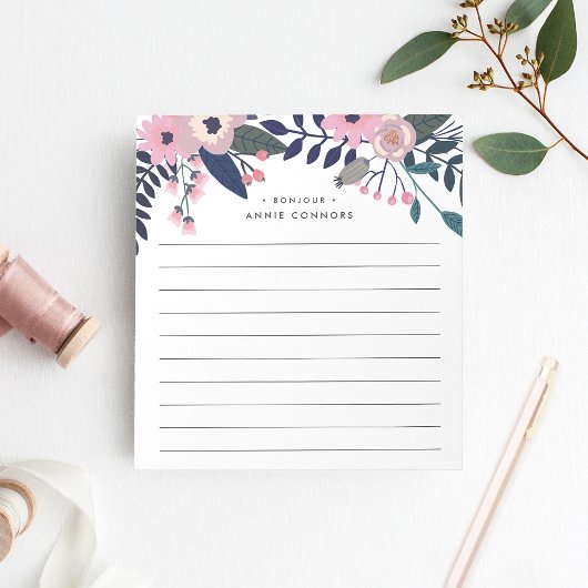 Pink Meadow | Personalisierte Linde Notizblock