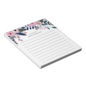 Pink Meadow | Personalisierte Linde Notizblock (angewinkelt)