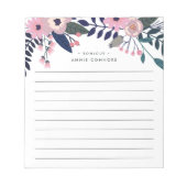 Pink Meadow | Personalisierte Linde Notizblock (Vorderseite)