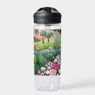 Pink Meadow Watercolor von Tia Trinkflasche
