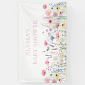 Pink Meadow Wildblumen Kinderdusche Banner (Vertikal)