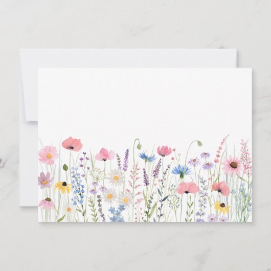 Pink Meadow Wildblumen Kinderdusche Dankeskarte (Rückseite)