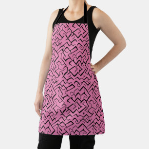 Pink Meander Wiederholungsmuster Modernes Maze Schürze
