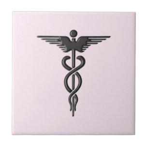 Pink Medical Caduceus Fliese