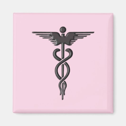 Pink Medical Caduceus Magnet (Vorne)