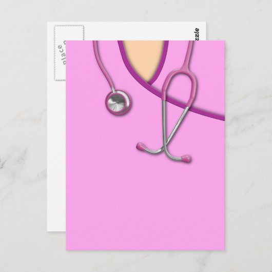 Pink Medical Scrubs Postkarte (Vorne/Hinten)