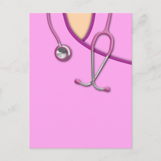 Pink Medical Scrubs Postkarte (Vorderseite)