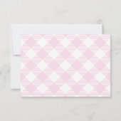 Pink Mediteranean Bow Gingham Lemons Wedding RSVP Karte (Rückseite)