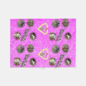 Pink Meerkat Stars Design, Kleine Fleecedecke (Vorderseite (Horizontal))