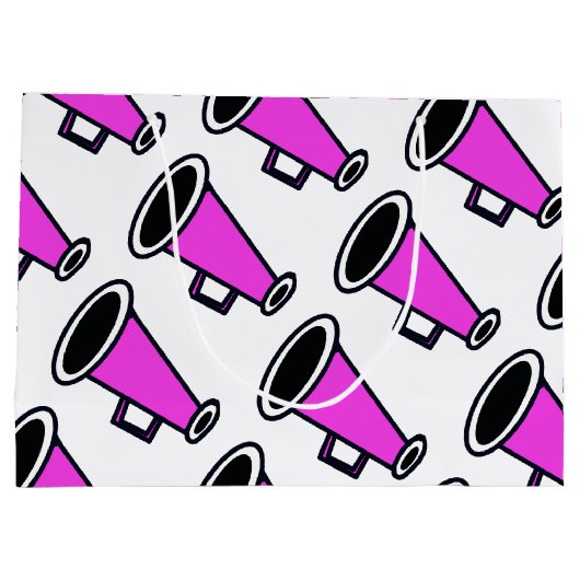 Pink Megaphon Große Geschenktüte (Rückseite)