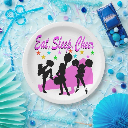 PINK MEGAPHONE CHEERLEADING DESIGN PAPPTELLER (Party)