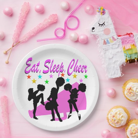 PINK MEGAPHONE CHEERLEADING DESIGN PAPPTELLER (Party)