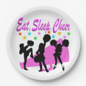 PINK MEGAPHONE CHEERLEADING DESIGN PAPPTELLER (Vorderseite)