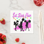 PINK MEGAPHONE CHEERLEADING DESIGN SERVIETTE (Beispiel)