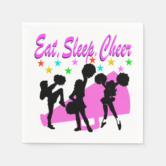 PINK MEGAPHONE CHEERLEADING DESIGN SERVIETTE (Vorderseite)