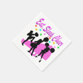 PINK MEGAPHONE CHEERLEADING DESIGN SERVIETTE (Ecke)