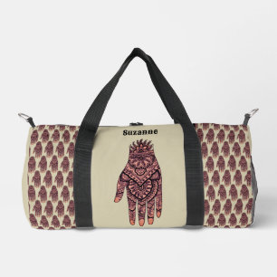 Pink Mehndi Hand Tattoo Art Design Personalisiert Duffle Bag