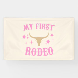 Pink mein erstes Rodeo Cowgirl 1. Geburtstag Banner