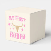 Pink mein erstes Rodeo Cowgirl 1. Geburtstag Geschenkschachtel (Rückseite)