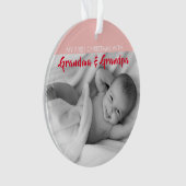 Pink| Mein erstes Weihnachten mit Oma und Opa Ornament (Vorderseite)
