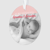 Pink| Mein erstes Weihnachten mit Oma und Opa Ornament (Vorderseite)