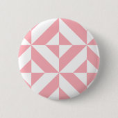 Pink Melon Geometric Deko Cube Pattern Button (Vorderseite)