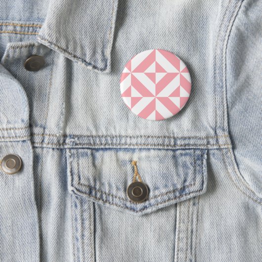 Pink Melon Geometric Deko Cube Pattern Button (Beispiel)