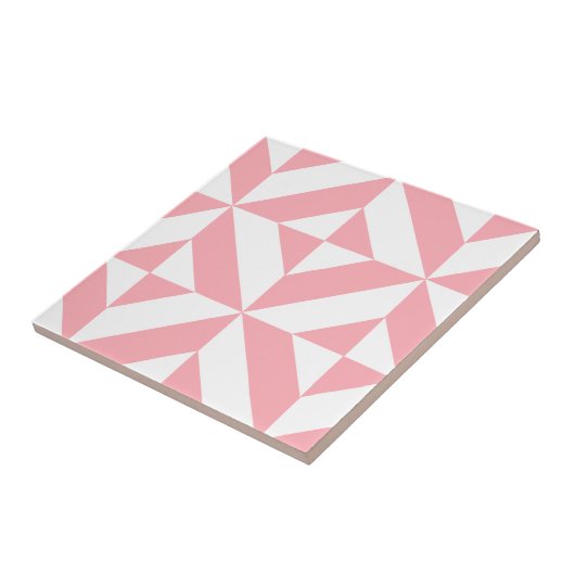 Pink Melon Geometric Deko Cube Pattern Fliese (Seite)