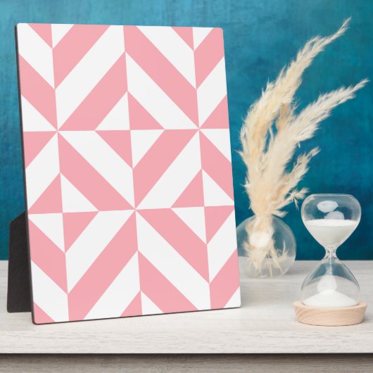 Pink Melon Geometric Deko Cube Pattern Fotoplatte (Seite)