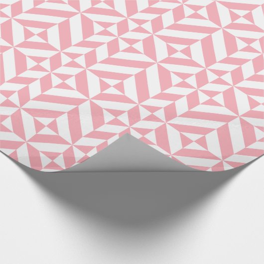 Pink Melon Geometric Deko Cube Pattern Geschenkpapier (Ecke)