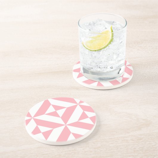Pink Melon Geometric Deko Cube Pattern Getränkeuntersetzer (Seite)