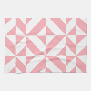 Pink Melon Geometric Deko Cube Pattern Handtuch