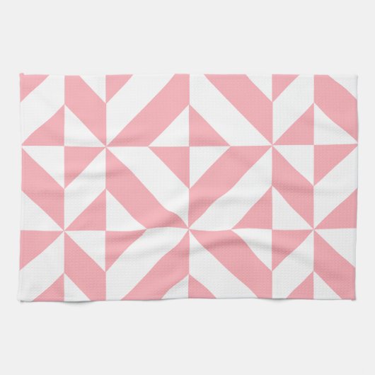 Pink Melon Geometric Deko Cube Pattern Handtuch (Horizontal)
