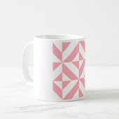 Pink Melon Geometric Deko Cube Pattern Kaffeetasse (Vorderseite Links)