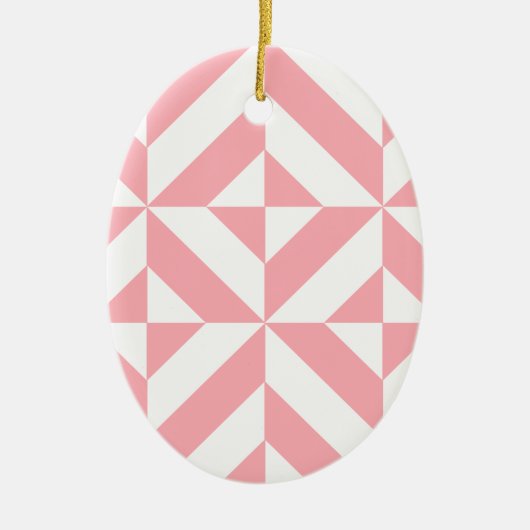 Pink Melon Geometric Deko Cube Pattern Keramik Ornament (Vorne)