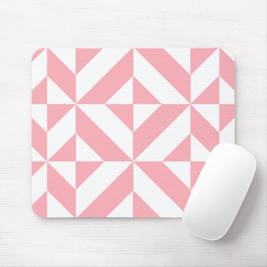 Pink Melon Geometric Deko Cube Pattern Mousepad (Mit Mouse)