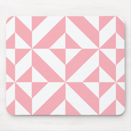 Pink Melon Geometric Deko Cube Pattern Mousepad (Vorne)