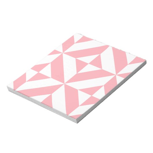 Pink Melon Geometric Deko Cube Pattern Notizblock (Rotiert)