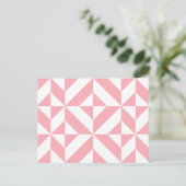 Pink Melon Geometric Deko Cube Pattern Postkarte (Stehend Vorderseite)